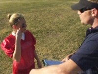 Blonde Teen Ruby Ryder Has to Fuck the Coach to Be a Football Kicker Image