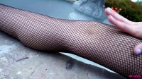 Gorgeous Brunette In Fishnets Sucks Dick And Swallows Cum Image