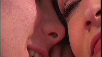 Lesbian babes suck on each other tits on balcony Image