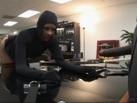 Gorgeous Black Doll Enjoys Two Big Black Cocks Image