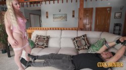 'Vanna Rose, a blonde bombshell, seduces a black man with a huge cock while her husband watches, unable to resist the raw, explicit spectacle' screenshot nº 13
