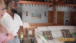 'Vanna Rose, a blonde bombshell, seduces a black man with a huge cock while her husband watches, unable to resist the raw, explicit spectacle' screenshot nº 24