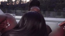 'Hardcore threesome with a nice black cock at dusk by the pool' screenshot nº 22