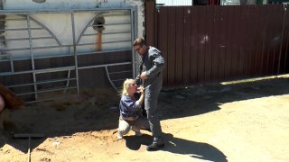 Gina Blonde First Pisses In The Yard Then Gets Fucked Hard Screenshot