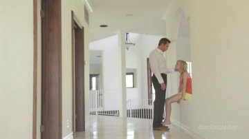 Blonde Doll Kota Sky Sucks and Fucks an Older Man with a Hard Cock