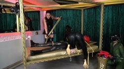 'Sexy Control and Milking of the Two Latex Slaves by Two Dominas' screenshot nº 7