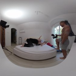 'Dolly Dyson VR Behind The Scenes Part Two Porno Dan - Heating Ginger Gushes When DP & Anal Fucked by Cuckold's Best Friends' screenshot nº 10