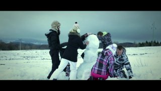 Beautiful Blonde Chick and Dark Haired Babe Have a Hot Girl on Girl Encounter After Playing in the Snow with Their Friends