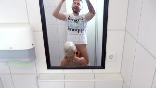 Nasty German MILF Mandy Mystery Fucked in Toilet