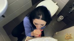 'Kira Queen Sucks Her New Friend's Cock In The Restroom!' screenshot nº 39