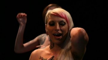 Blonde Tattooed Beauty Jessie Lee Sucks His Big Cock and They Fuck Screenshot