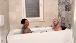 'Italian big boobs toast in the bath with DP and cum' screenshot nº 16