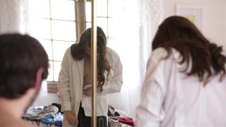 Hot Brunette Casey Calvert Gets Fucked by Her Man in the Bedroom