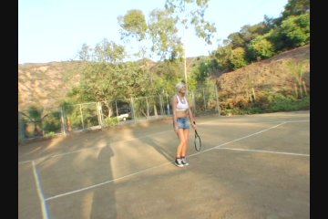 Blonde Tennis Teens Take Turns Sucking and fucki9ng a Cock On the Courts Screenshot