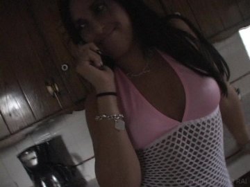 Busty Brunette Masturbates with a Glass Dildo