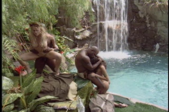 Two on Two Foursome Interracial Action Image