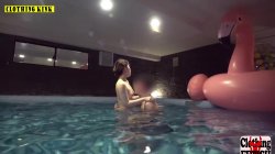 'Ageless 40s beauty moans hard pink nipples, perfect curves, and a private pool creampie' screenshot nº 97