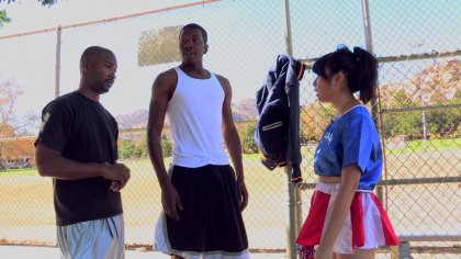 Asian Cheerleader May Lee Takes Two Ebony Cocks