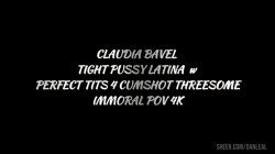 'Claudia Bavel Tight Pussy Latina with Perfect Tits Four Cumshot Threesome' screenshot nº 6
