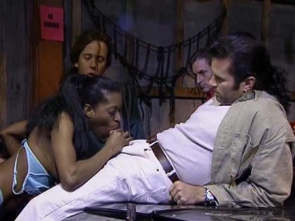 Sexy Black Babe Gets Fucked By Some White Cocks