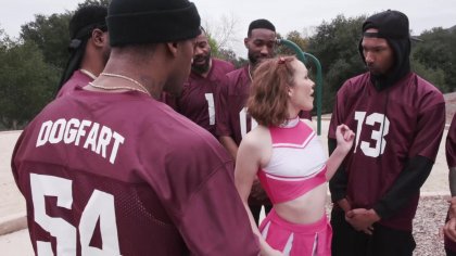 Aliya Brynn has her tight hole ravaged by multiple studs