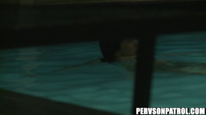 Brunette Babe Fucks Him by the Pool