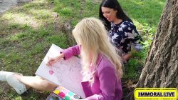 'Pretty Painter Novella Night Creampied in Squirt Filled Anal Threesome' screenshot nº 13