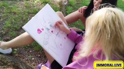 'Pretty Painter Novella Night Creampied in Squirt Filled Anal Threesome' screenshot nº 36