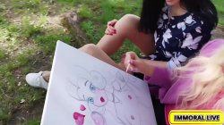 'Pretty Painter Novella Night Creampied in Squirt Filled Anal Threesome' screenshot nº 42