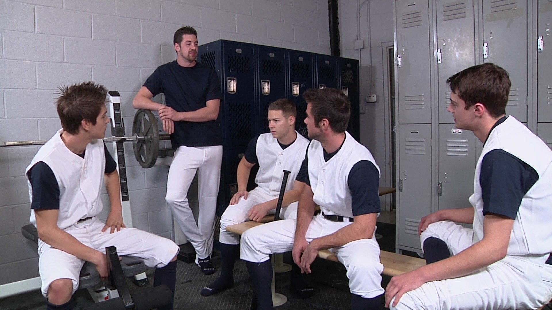 Hot Baseball Jocks Johnny Rapid, Andrew Stark, Hunter Page, Riley Banks and...