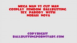 Captura de 'Mega Man Vs Cut Man Cosplay Femdom Ballbusting Sex Parody With Norah Nova' nº 1