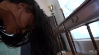 Tatted and Pierced Ebony Babe Poses for Pictures and Then Gets Her Pussy Pounded with Black Cock