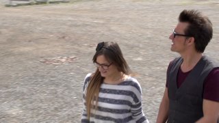 Brunette's Fiery Car Encounter with Passionate Partner