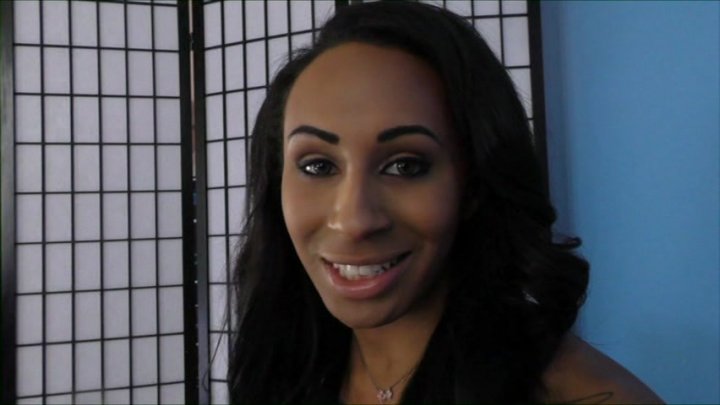 Sexy Ebony TS Chick Rubs Her Cock Until She Cums streaming at Transational Fantasies