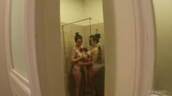 'Squirting Justice For Perverts Spying On Busty Showering Beauties' screenshot nº 42