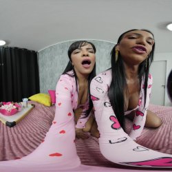'Barbara Pires and Luana Celebrate with Bareback Anal VR' screenshot nº 17