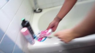 Hot Blonde and Sexy Busty Brunette Shave Their Pussies and Fuck Hard Cock