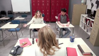 Big Tits MILF Teacher Having Threesome With Students Screenshot