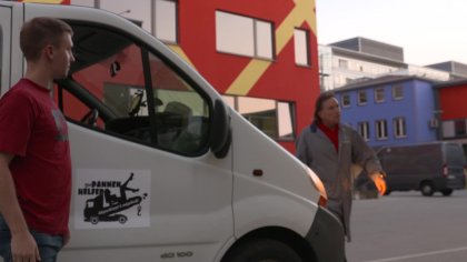 Blonde Ambition: Slutty Biker Chick Fucks Two Mechanics