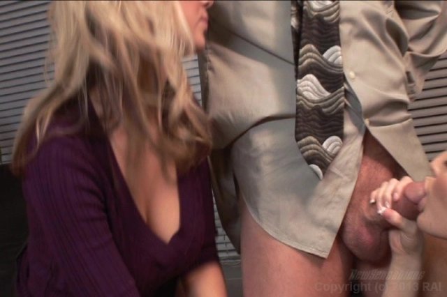 Blonde Beauties Alexis Texas and Ashlynn Brooke Share the Big Cock of Stud Mark Wood Image