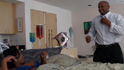 Sexy Busty Black Babe Taking Black Cock