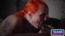 'Transsexual Goddess Worships His Black Cock While He Drills Her Ass Raw' screenshot nº 44