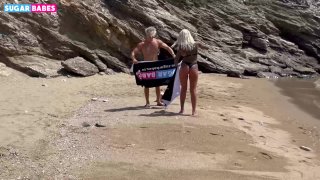 Blonde Couple Doing Quickies Outdoors Screenshot