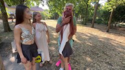 'Tiny 19 Year Old Newbies Megan Murkpvski & Mia Mi Creampie Foursome' screenshot nº 2