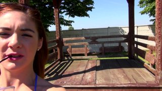 Sunny Weather, Near The Poolside Makes Amateur Couple Horny