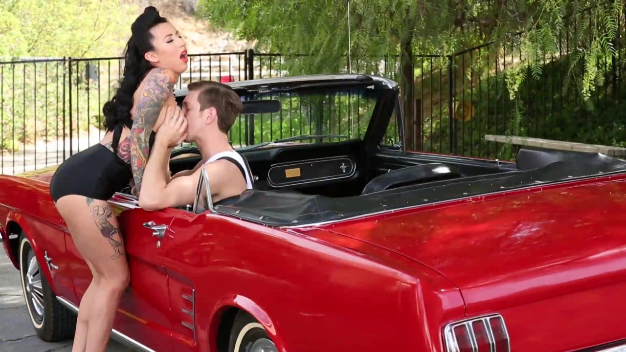 Busty Pin Up Lilly Lane Takes It Anally Over a Car