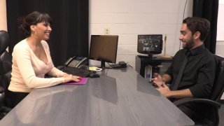 Busty Brunette Gets Fucked by a Massive Cock In Her Office
